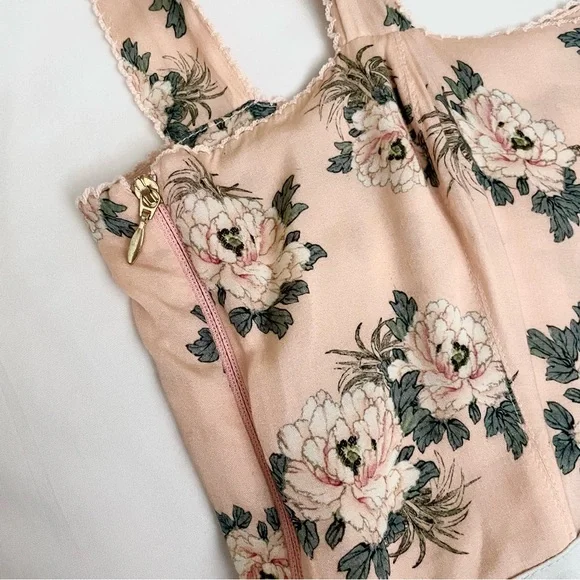 Agua Bendita Helina Zola Floral Maxi Sleeveless Tiered Empire Waist Floral Dress